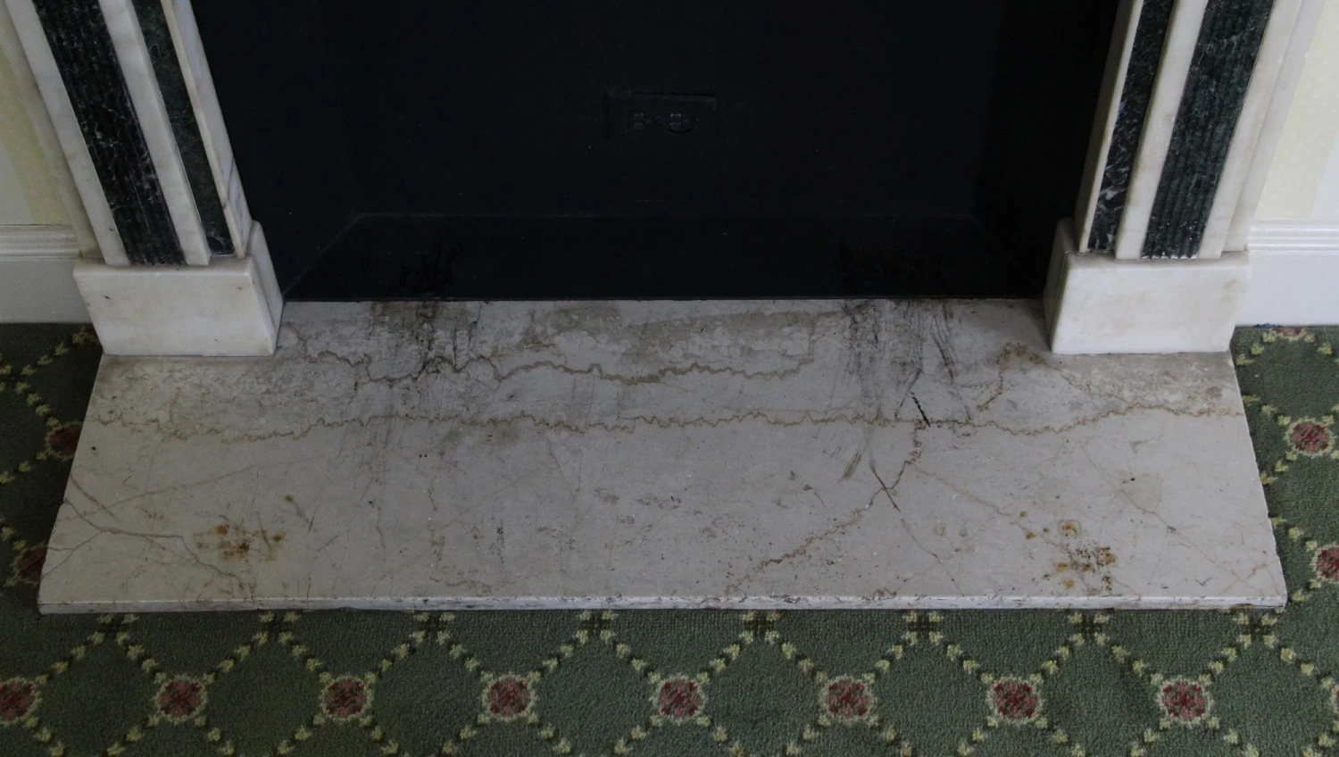 Waldorf Astoria Green & White Figural Marble Mantel 14 Waldorf Astoria Green & White Figural Marble Mantel - Image 12