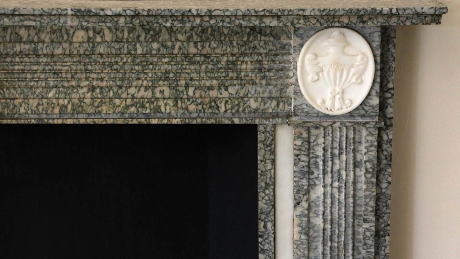 Waldorf Astoria Gray Marble Mantel With Urn Detail 9 Waldorf Astoria Gray Marble Mantel With Urn Detail - Image 7