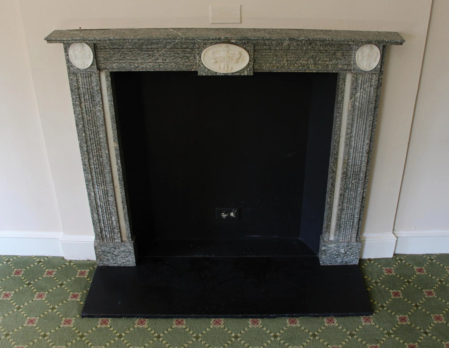 Waldorf Astoria Gray Marble Mantel With Urn Detail 10 Waldorf Astoria Gray Marble Mantel With Urn Detail - Image 8