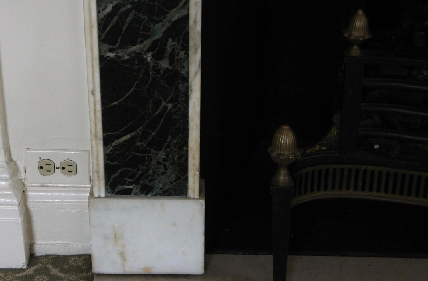 Waldorf Astoria Early Verde Antico And Statuary Marble Mantel 11 Waldorf Astoria Early Verde Antico And Statuary Marble Mantel - Image 9