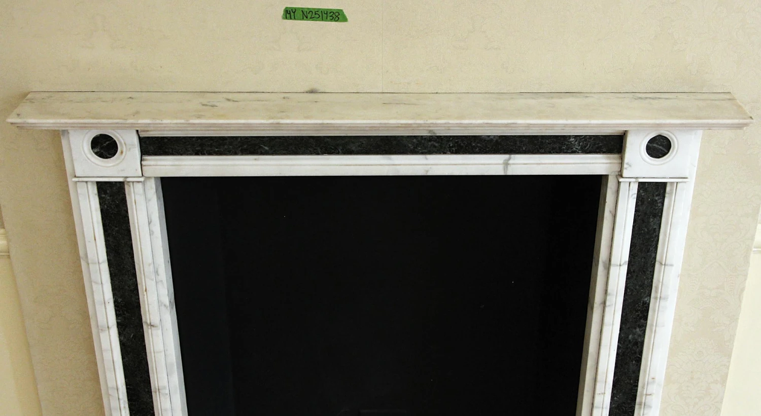 Waldorf Astoria White And Verde Antico Marble Mantel 8 Waldorf Astoria White And Verde Antico Marble Mantel - Image 6