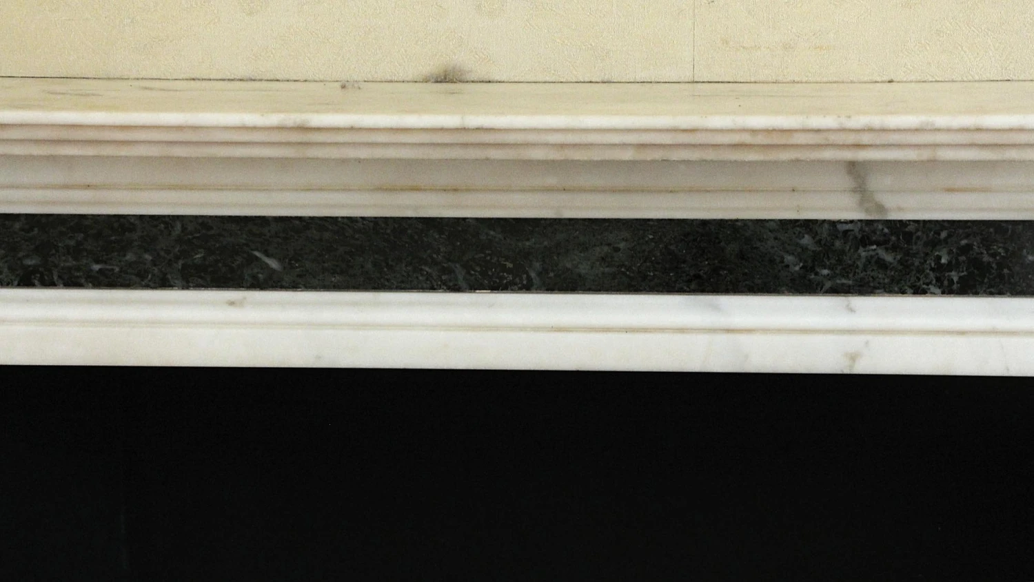 Waldorf Astoria White And Verde Antico Marble Mantel 10 Waldorf Astoria White And Verde Antico Marble Mantel - Image 8