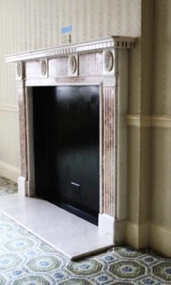 Waldorf Astoria Marble Mantel With Red & Yellow Inlay 24 Waldorf Astoria Marble Mantel With Red & Yellow Inlay -OGT Sale Store wan251550 09