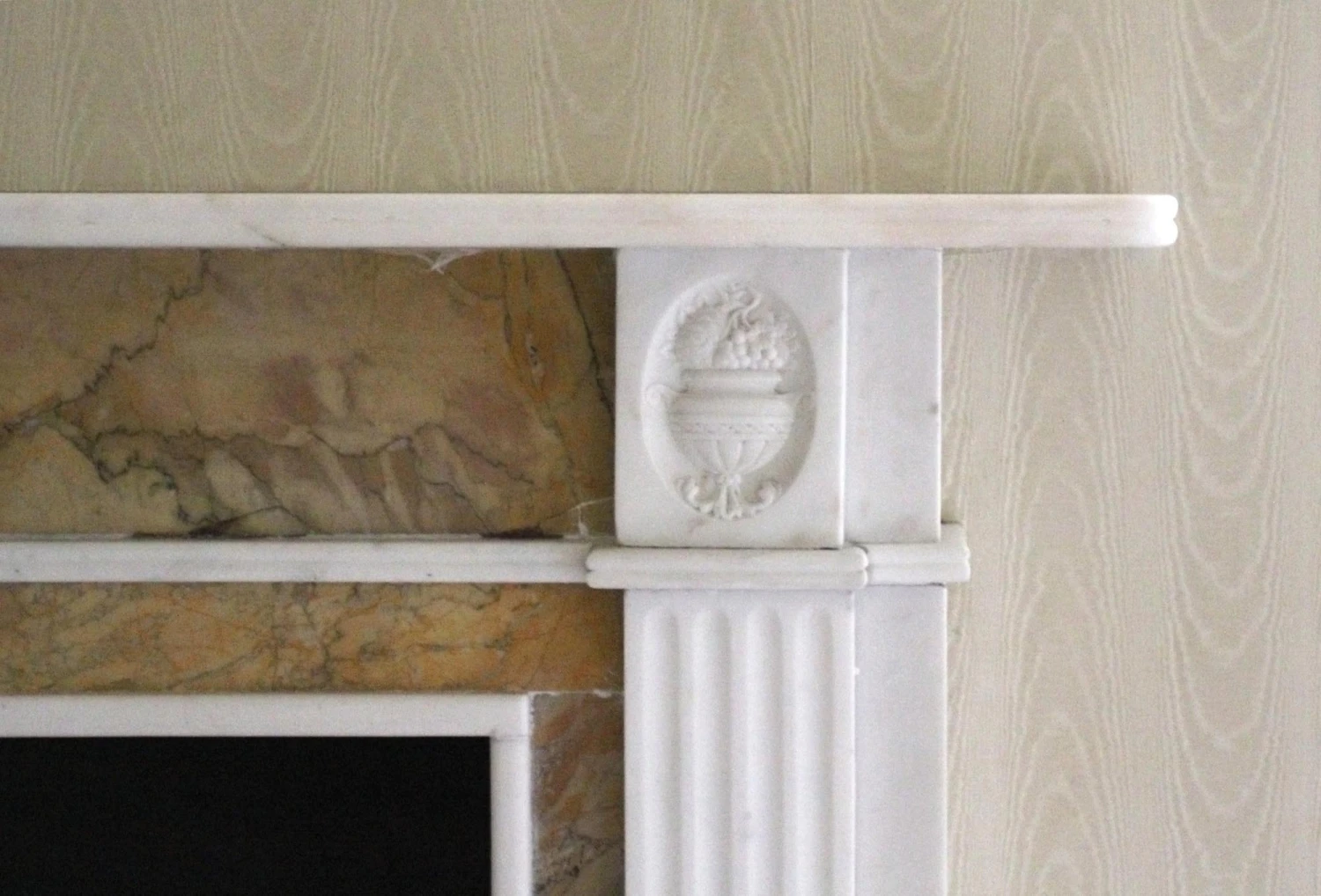 Waldorf Astoria White Marble Mantel With Sienna Trim 10 Waldorf Astoria White Marble Mantel With Sienna Trim - Image 8