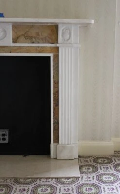 Waldorf Astoria White Marble Mantel With Sienna Trim 24 Waldorf Astoria White Marble Mantel With Sienna Trim -OGT Sale Store wan251552 09