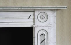 Waldorf Astoria White Marble Mantel With Bulls Eye Motif 18 Waldorf Astoria White Marble Mantel With Bulls Eye Motif -OGT Sale Store wan251560 06