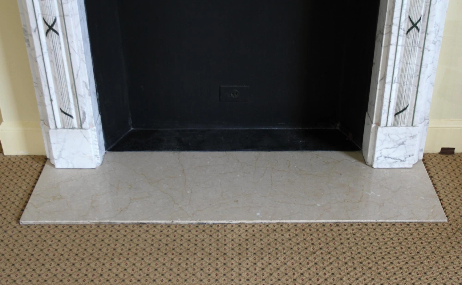 Waldorf Astoria White Marble Mantel With Bulls Eye Motif 10 Waldorf Astoria White Marble Mantel With Bulls Eye Motif - Image 8