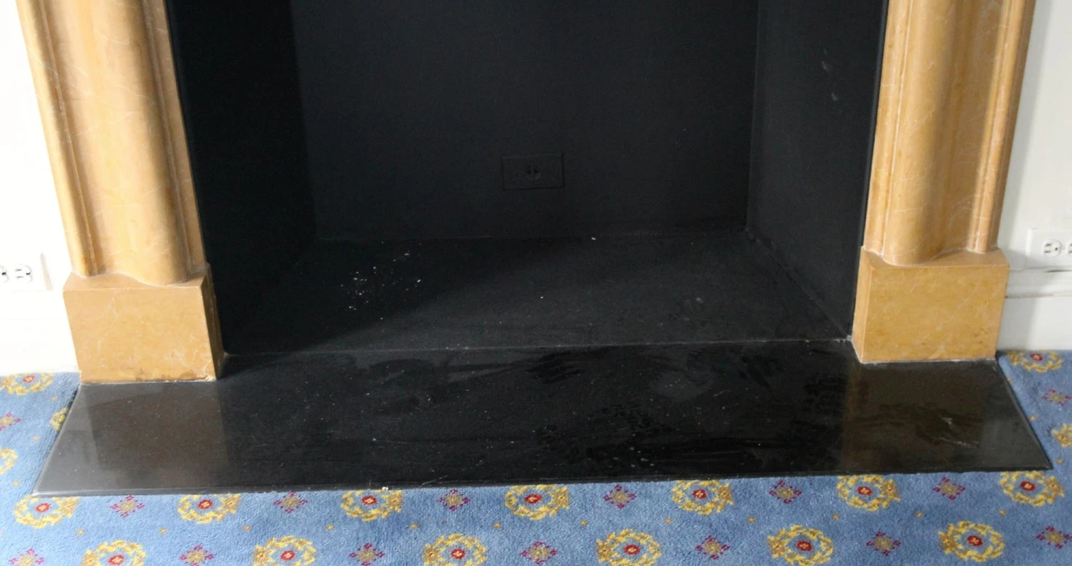 Waldorf Astoria Sienna Bolection Marble Mantel 11 Waldorf Astoria Sienna Bolection Marble Mantel - Image 9