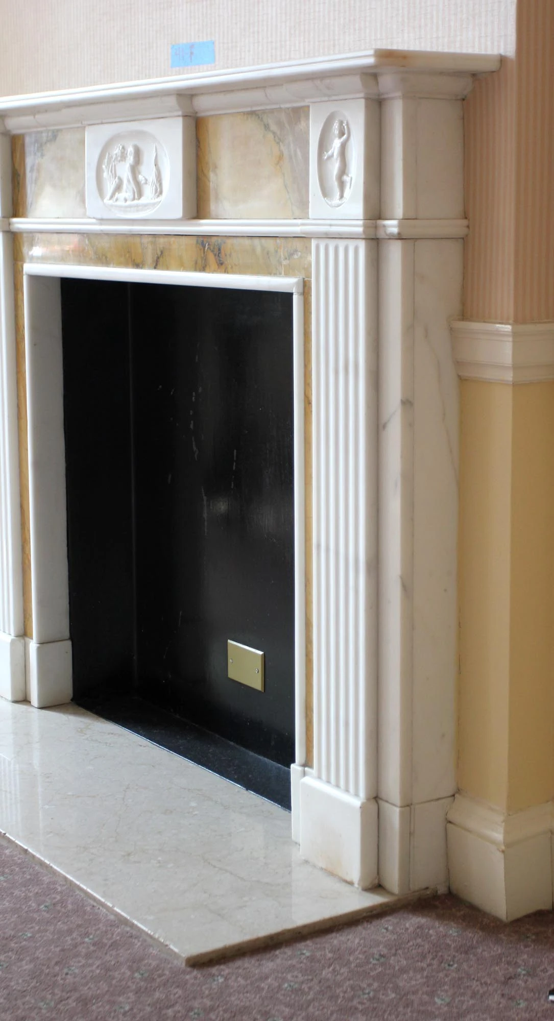 Waldorf Astoria English Marble Mantel With Boy Beside A Fire Motif 8 Waldorf Astoria English Marble Mantel With Boy Beside A Fire Motif - Image 6