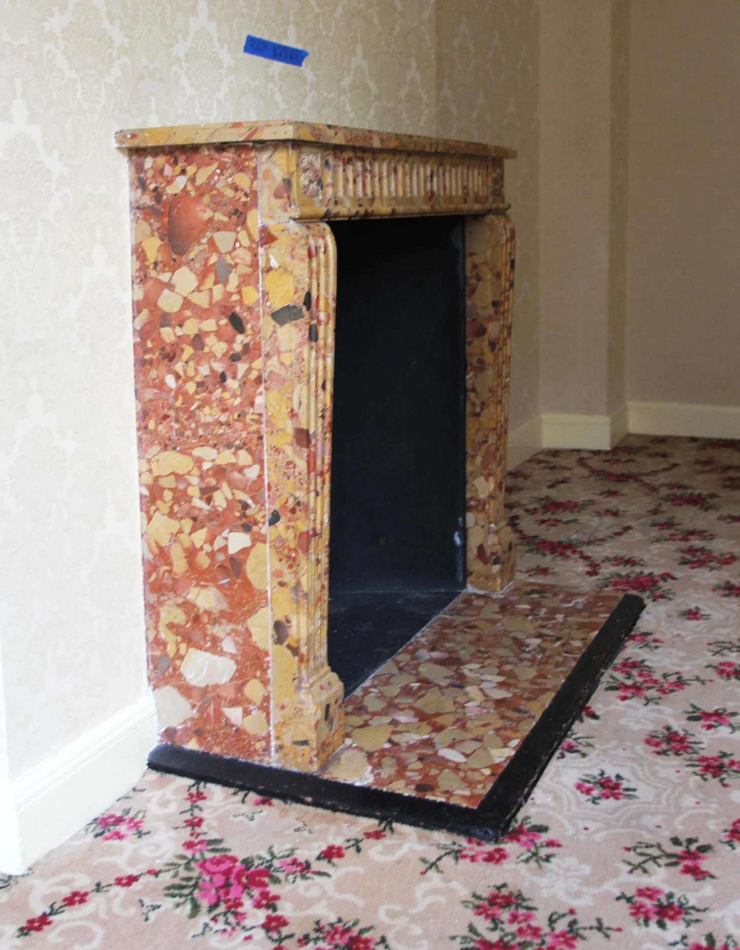 French Regency Breche D’Alep Louis XVI Marble Mantel 6 French Regency Breche D’Alep Louis XVI Marble Mantel - Image 4