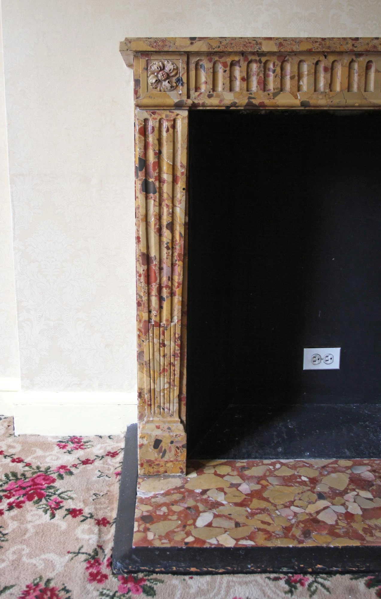 French Regency Breche D’Alep Louis XVI Marble Mantel 8 French Regency Breche D’Alep Louis XVI Marble Mantel - Image 6