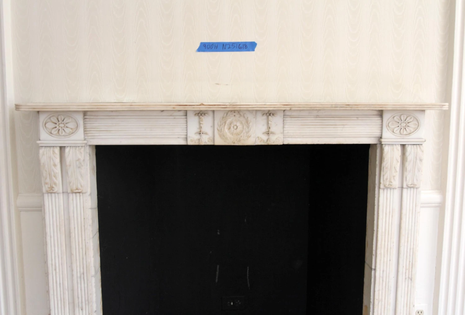 Waldorf Astoria Carved Statuary Marble English Regency Mantel 12 Waldorf Astoria Carved Statuary Marble English Regency Mantel - Image 10