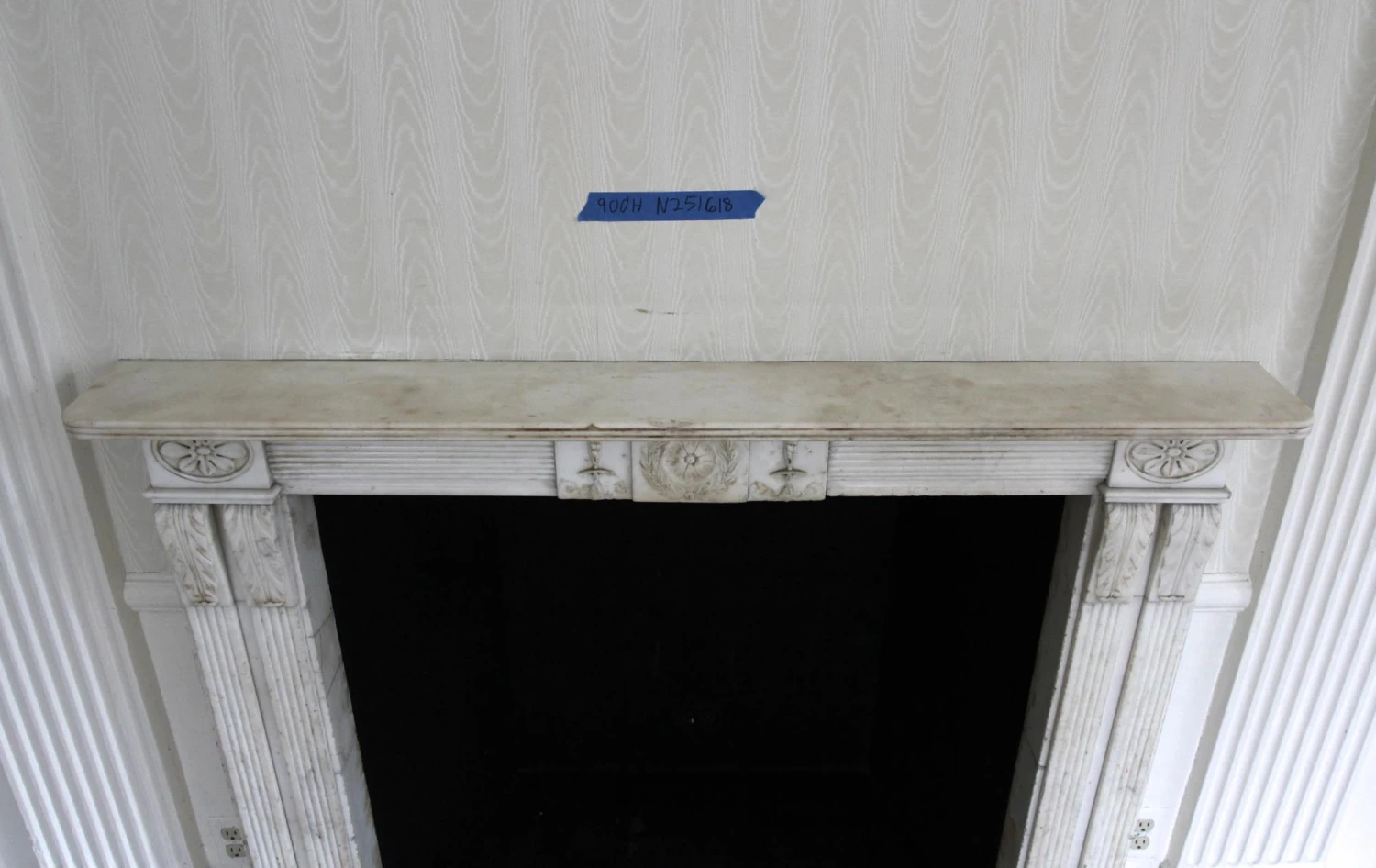 Waldorf Astoria Carved Statuary Marble English Regency Mantel 14 Waldorf Astoria Carved Statuary Marble English Regency Mantel - Image 12