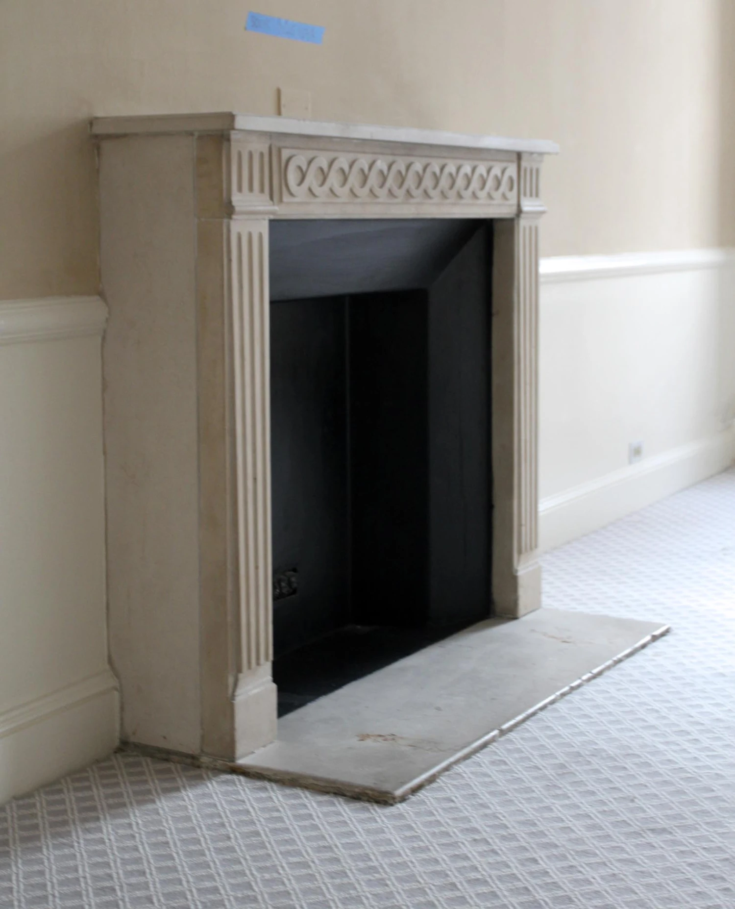 Waldorf Astoria Light Tan Limestone Mantel 6 Waldorf Astoria Light Tan Limestone Mantel - Image 4