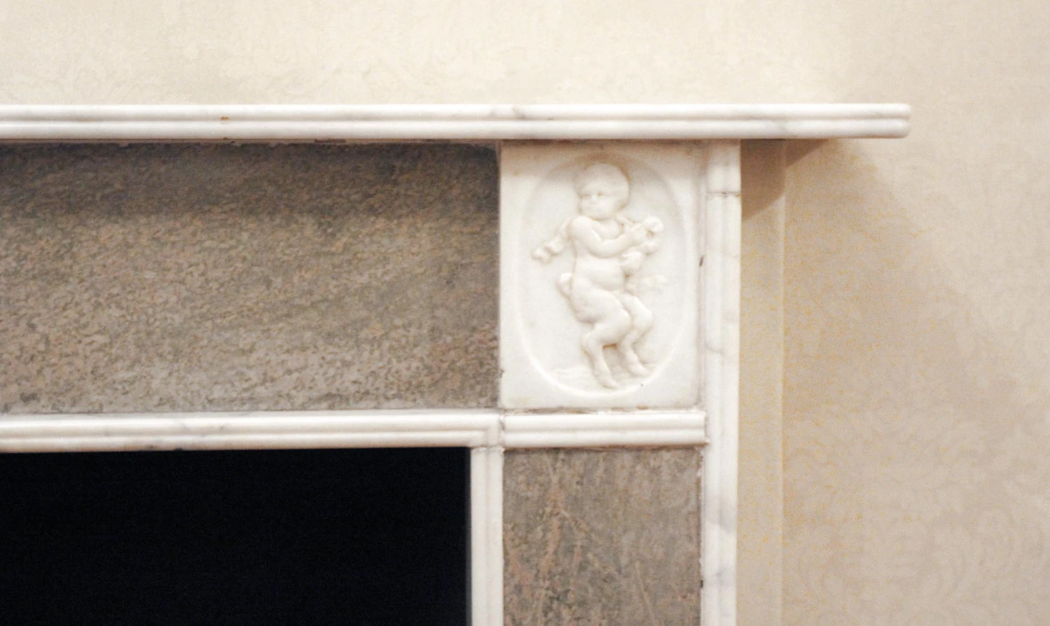 Waldorf Astoria English Regency Tan & Green Marble Mantel 10 Waldorf Astoria English Regency Tan & Green Marble Mantel - Image 8