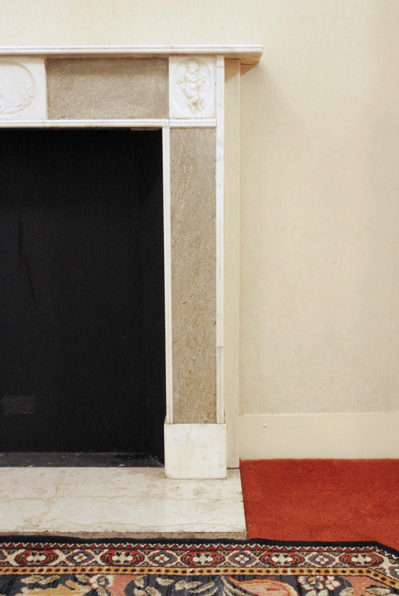 Waldorf Astoria English Regency Tan & Green Marble Mantel 11 Waldorf Astoria English Regency Tan & Green Marble Mantel - Image 9