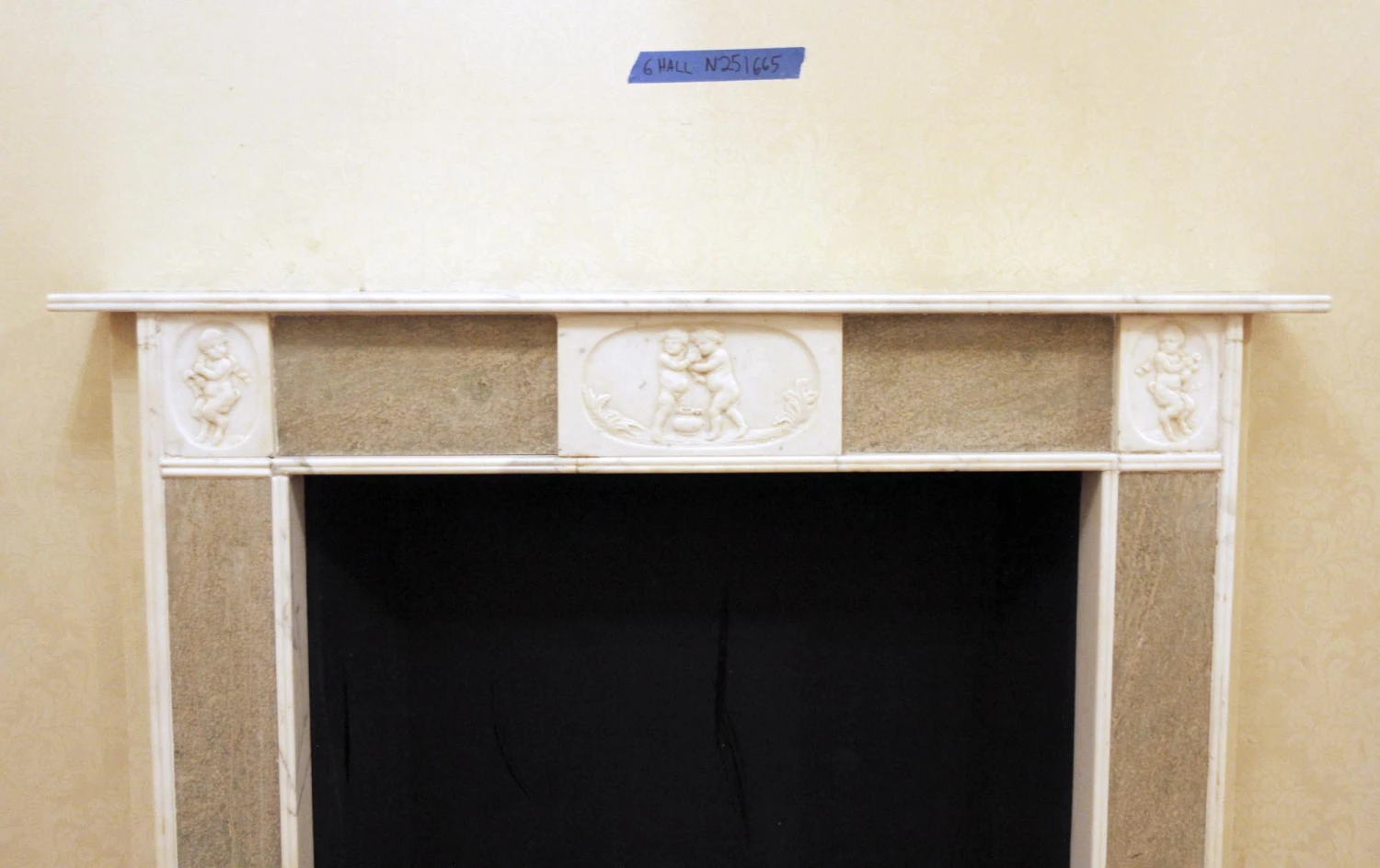 Waldorf Astoria English Regency Tan & Green Marble Mantel 12 Waldorf Astoria English Regency Tan & Green Marble Mantel - Image 10