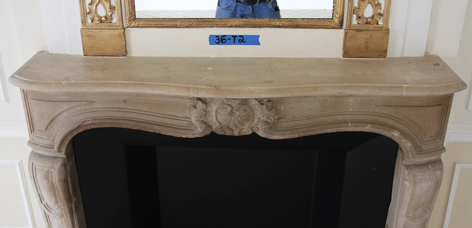Waldorf Astoria French Louis XV Style Limestone Mantel 10 Waldorf Astoria French Louis XV Style Limestone Mantel - Image 8