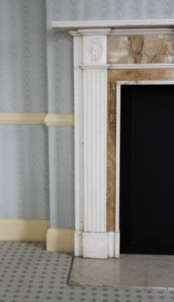 Waldorf Astoria English White & Tan Marble Mantel 17 Waldorf Astoria English White & Tan Marble Mantel -OGT Sale Store wan251686 04