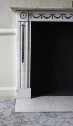 Waldorf Astoria White Marble Mantel With Green Inlay 18 Waldorf Astoria White Marble Mantel With Green Inlay -OGT Sale Store wan251687 04