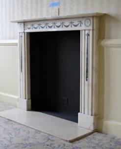 Waldorf Astoria White Marble Mantel With Green Inlay 26 Waldorf Astoria White Marble Mantel With Green Inlay -OGT Sale Store wan251687 12