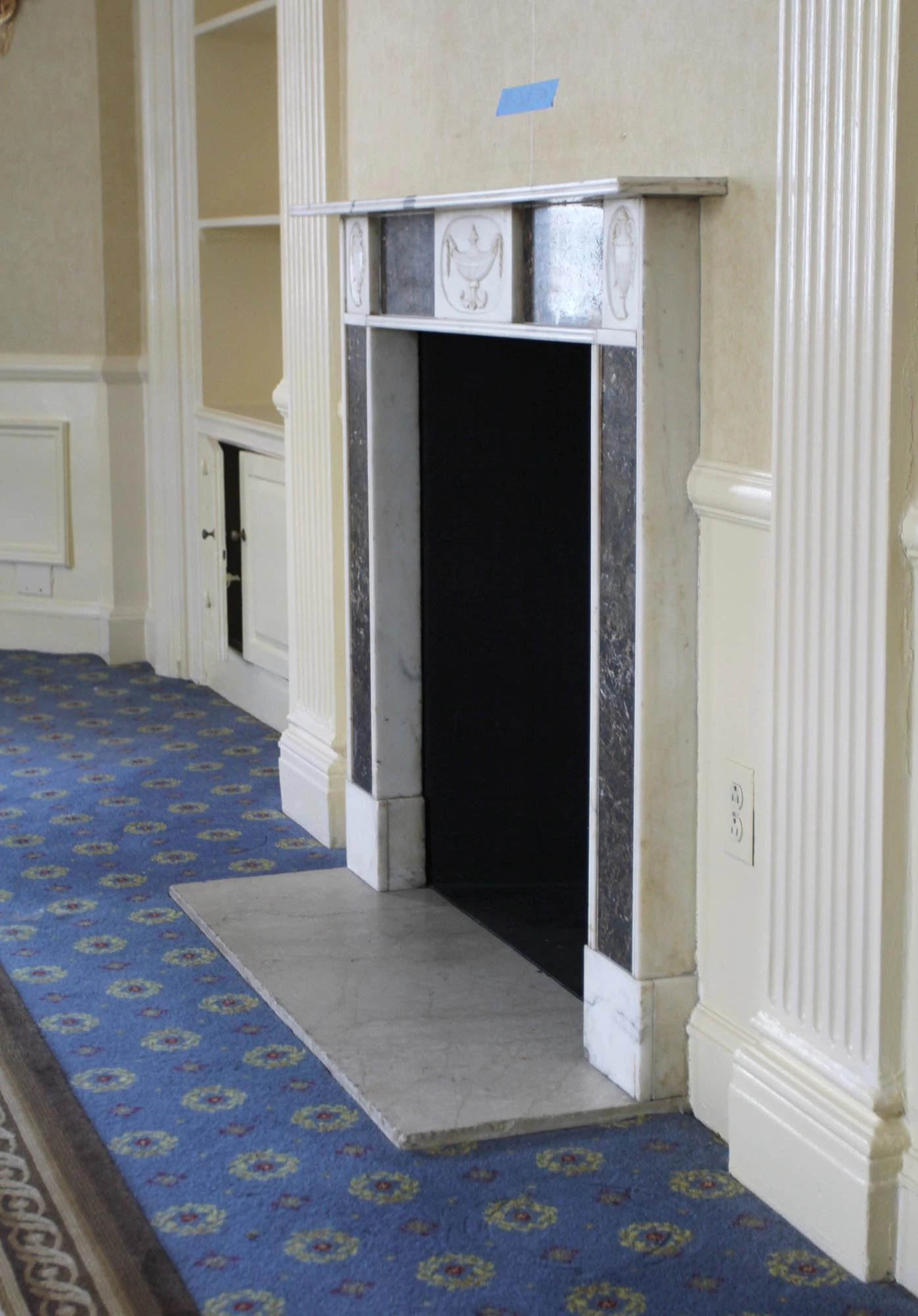 Waldorf Astoria English Regency Marble Mantel With Urn Motifs 6 Waldorf Astoria English Regency Marble Mantel With Urn Motifs - Image 4