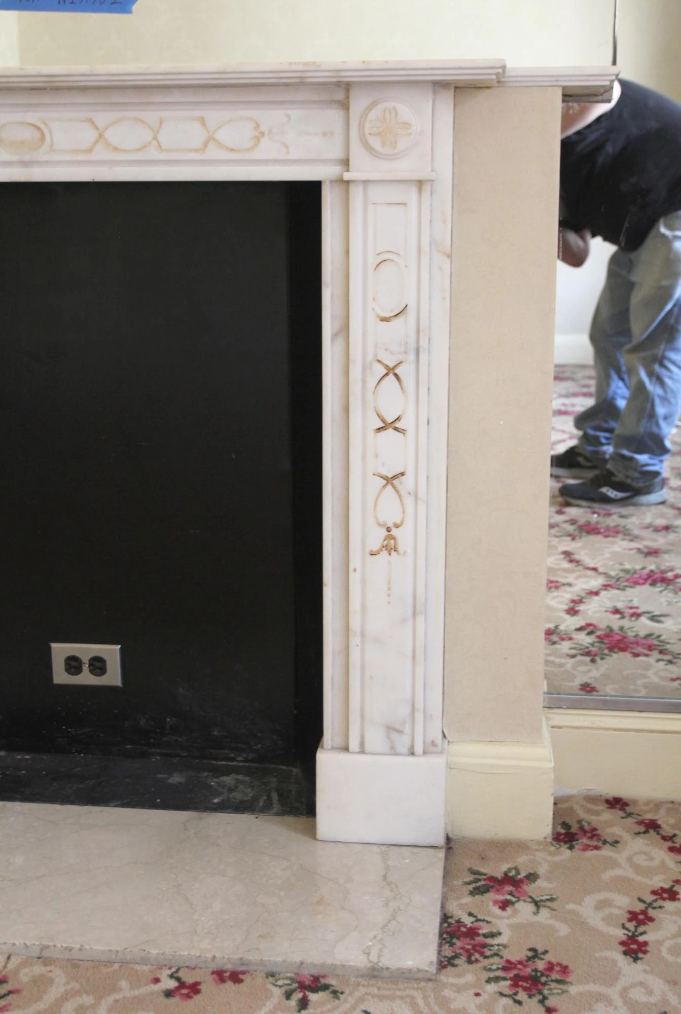 Waldorf Astoria English Regency White Marble Mantel 12 Waldorf Astoria English Regency White Marble Mantel - Image 10