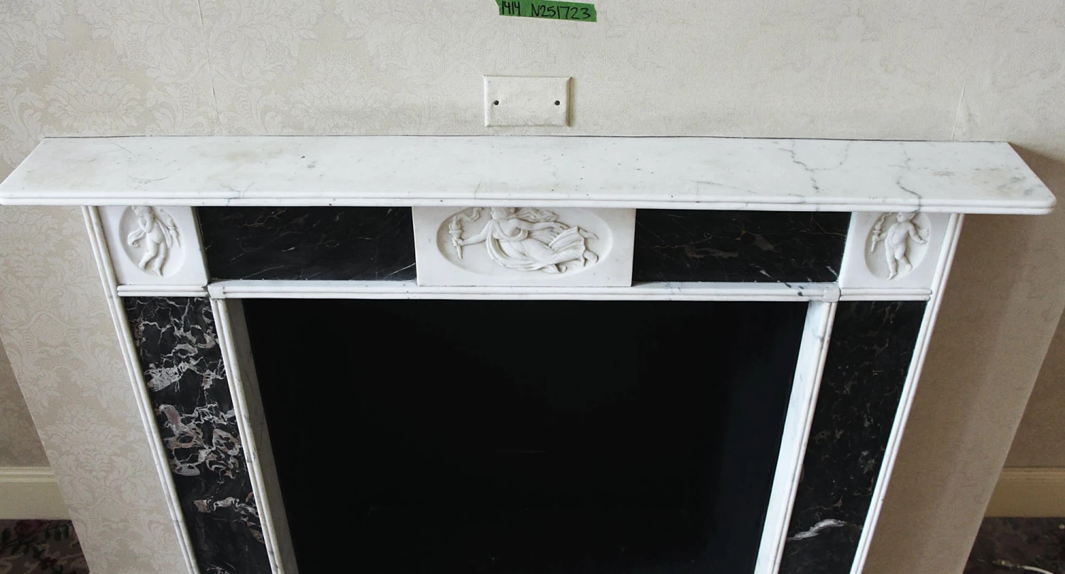 Waldorf Astoria English Regency Marble Mantel With Cherub Figures 8 Waldorf Astoria English Regency Marble Mantel With Cherub Figures - Image 6