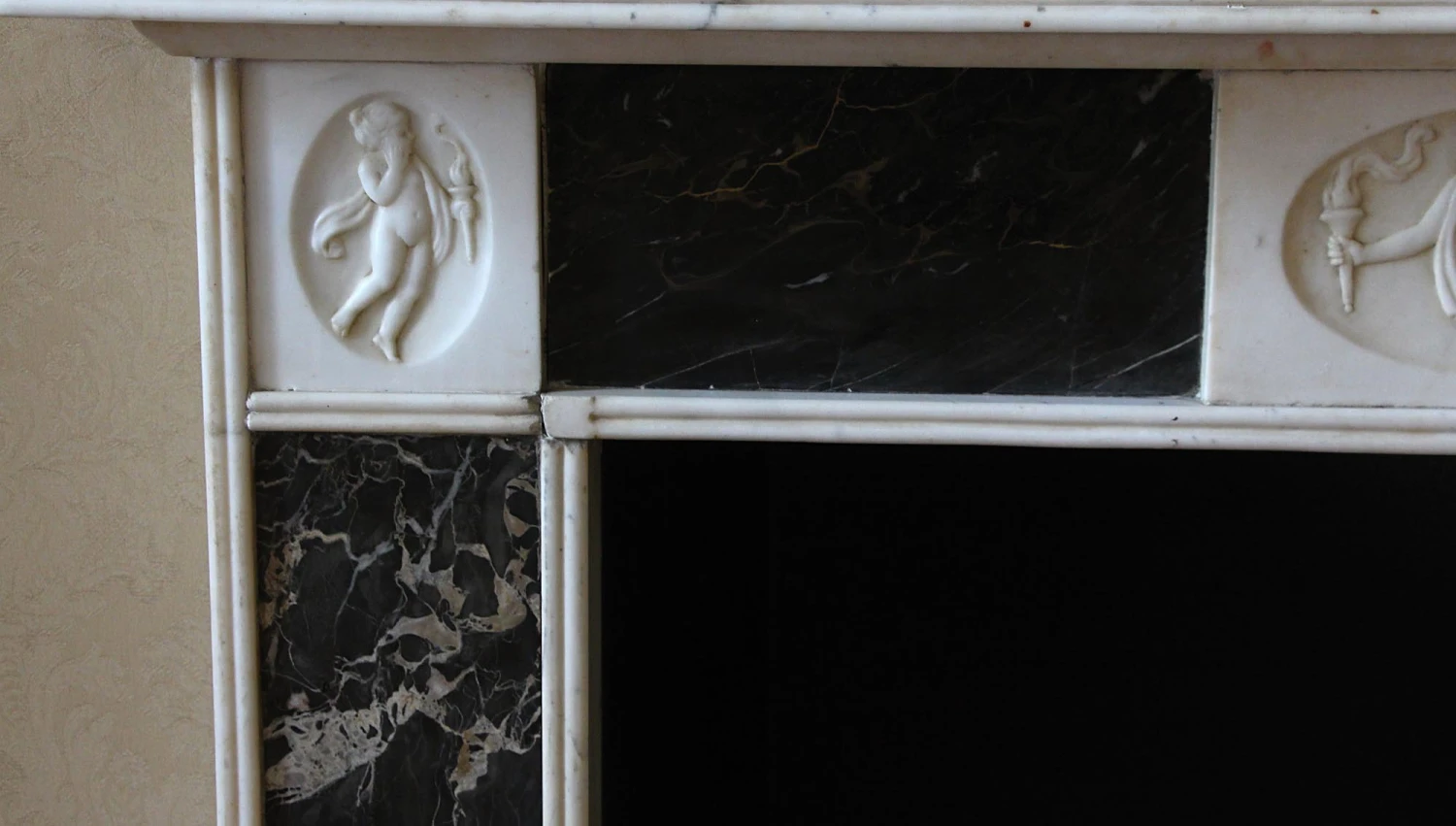 Waldorf Astoria English Regency Marble Mantel With Cherub Figures 9 Waldorf Astoria English Regency Marble Mantel With Cherub Figures - Image 7