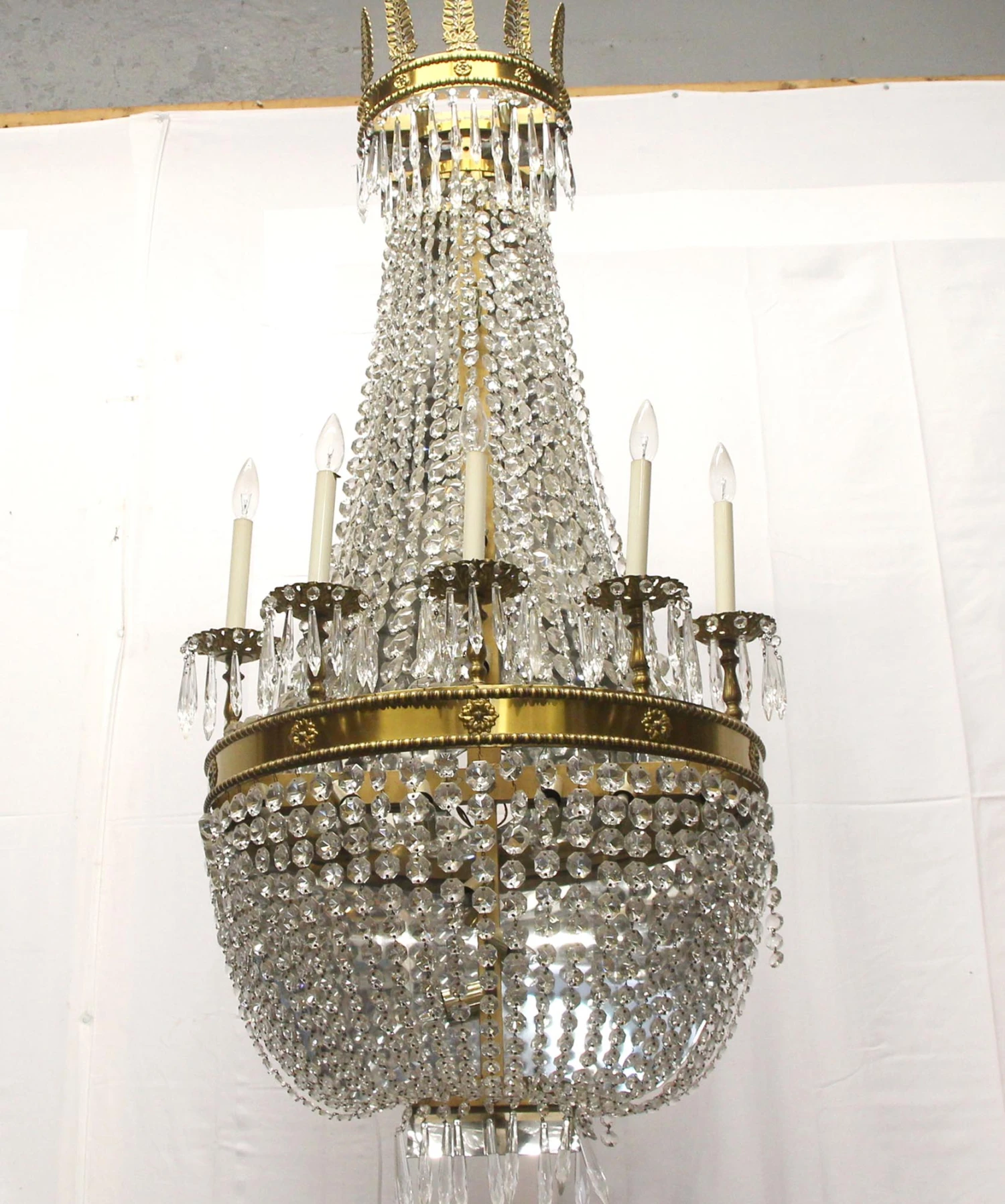 Waldorf Astoria 5 Ft. Brass & Crystal Empire Wall Sconce 9 Waldorf Astoria 5 Ft. Brass & Crystal Empire Wall Sconce - Image 7
