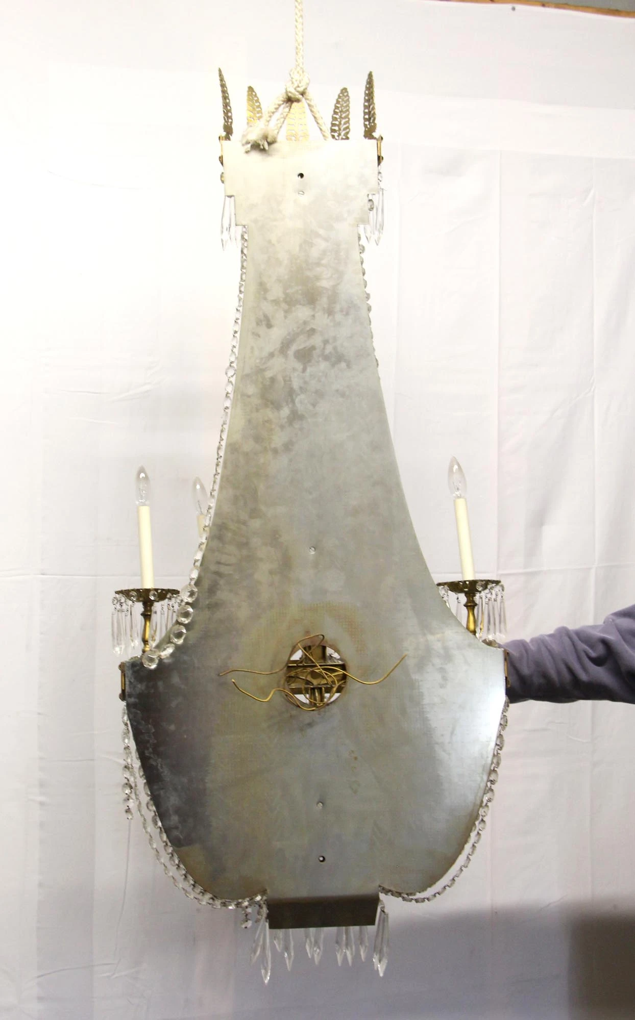 Waldorf Astoria 5 Ft. Brass & Crystal Empire Wall Sconce 11 Waldorf Astoria 5 Ft. Brass & Crystal Empire Wall Sconce - Image 9