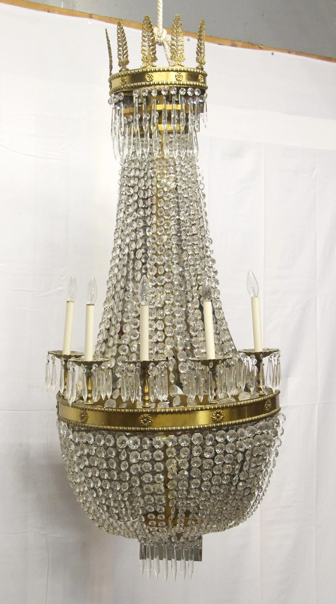 Waldorf Astoria 5 Ft. Brass & Crystal Empire Wall Sconce 12 Waldorf Astoria 5 Ft. Brass & Crystal Empire Wall Sconce - Image 10