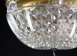 Waldorf Astoria Etched Glass & 8.5 In. Brass Flush Mount Light -OGT Sale Store wan282512 04