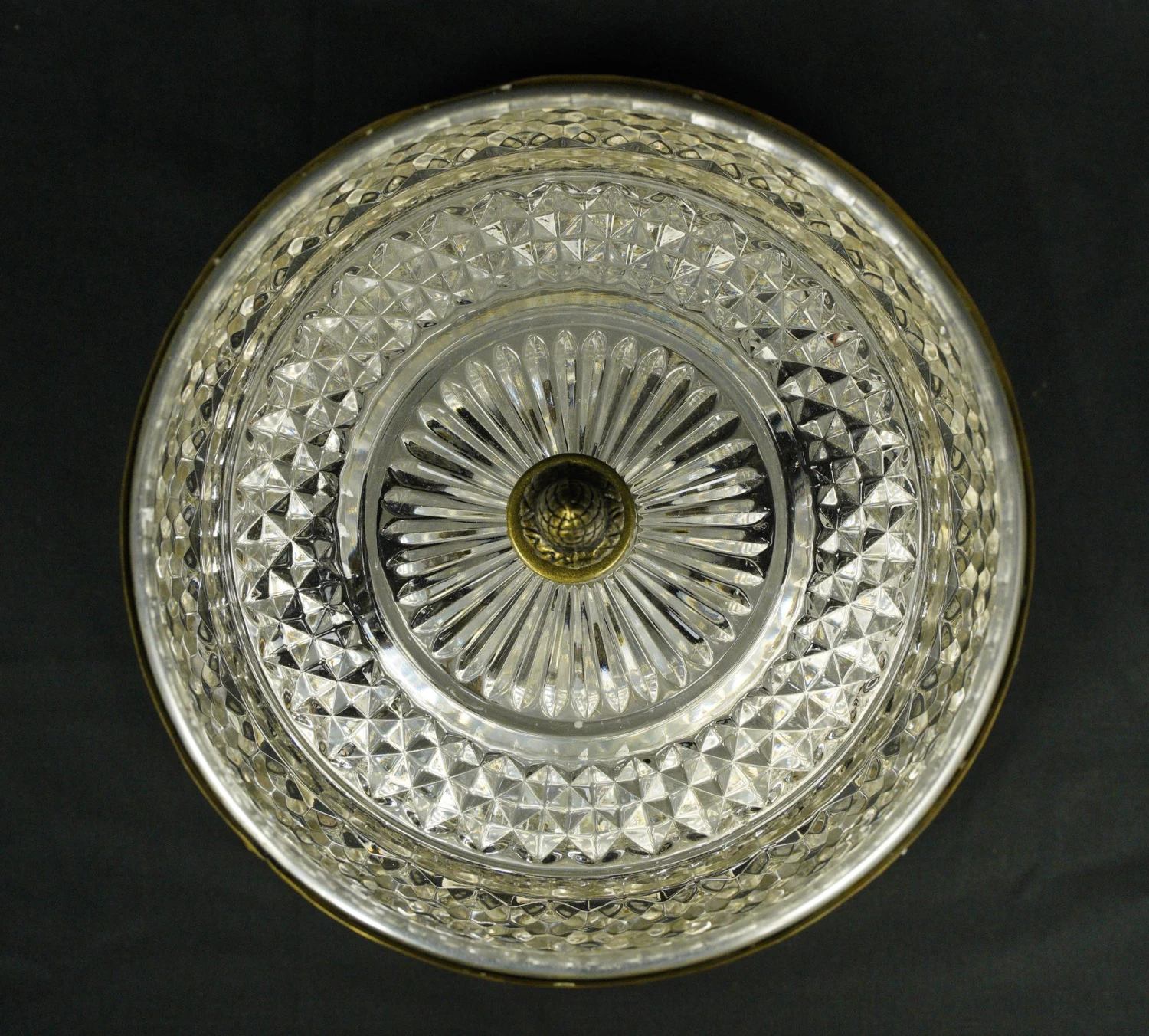 Waldorf Astoria 9.25 In. Clear Glass Brass Flush Mount Light 6 Waldorf Astoria 9.25 In. Clear Glass Brass Flush Mount Light - Image 4