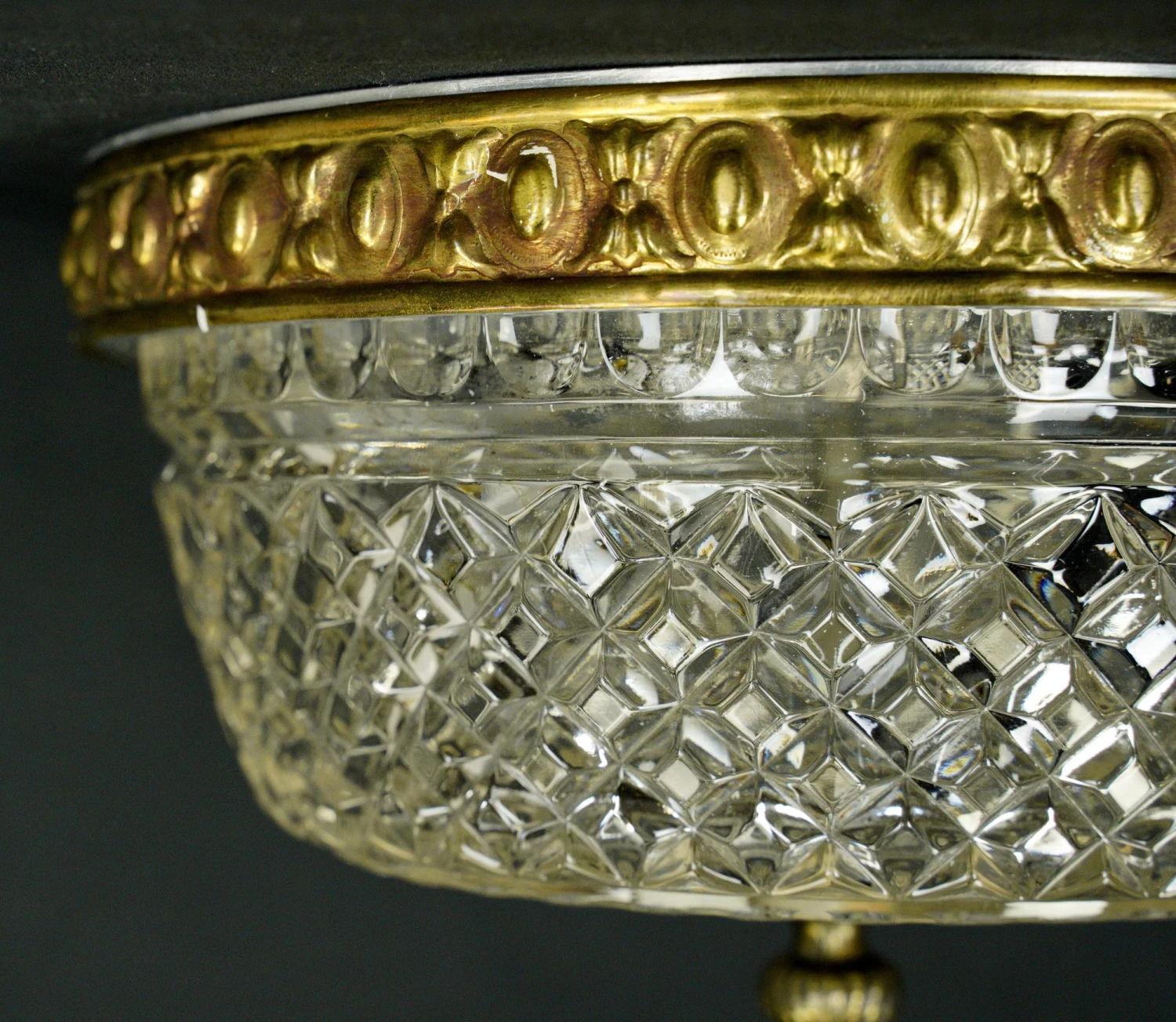 Waldorf Astoria 9.25 In. Clear Glass Brass Flush Mount Light 8 Waldorf Astoria 9.25 In. Clear Glass Brass Flush Mount Light - Image 6