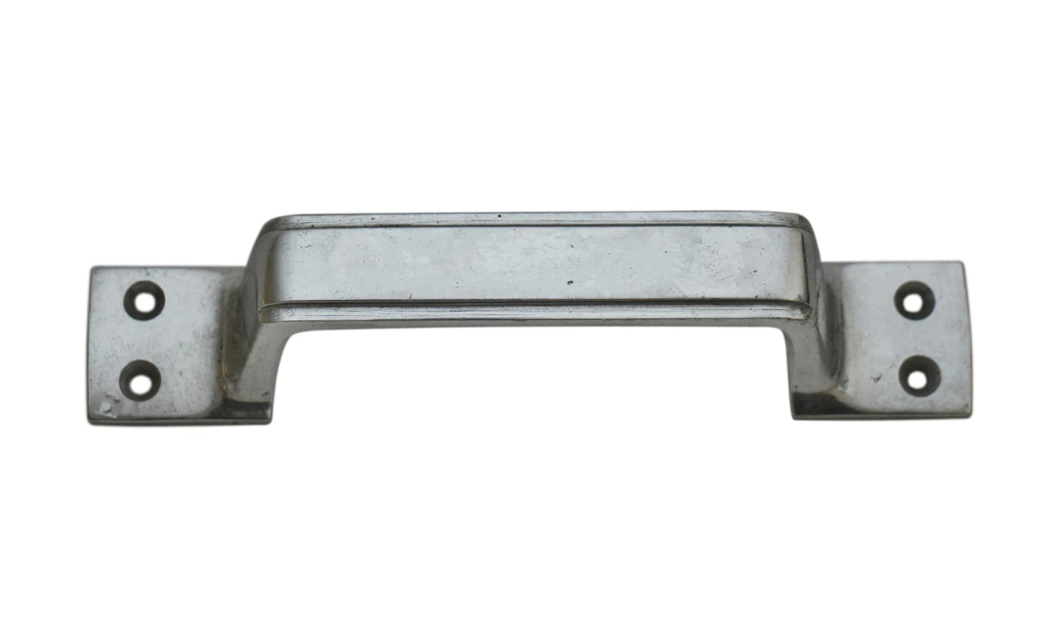 Pair Of Nickel Over Brass Art Deco Drawer Pulls 4 Pair Of Nickel Over Brass Art Deco Drawer Pulls - Image 2