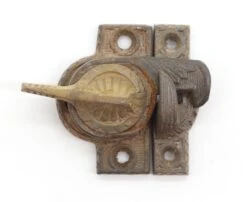 Antique Cast Iron Aesthetic Window Lock With Brass Button