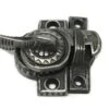 Antique Ornate Black Finish Iron Window Latch 2 Antique Ornate Black Finish Iron Window Latch -OGT Sale Store window hardware antique ornate black finish iron window latch m237616