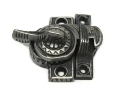 Antique Ornate Black Finish Iron Window Latch