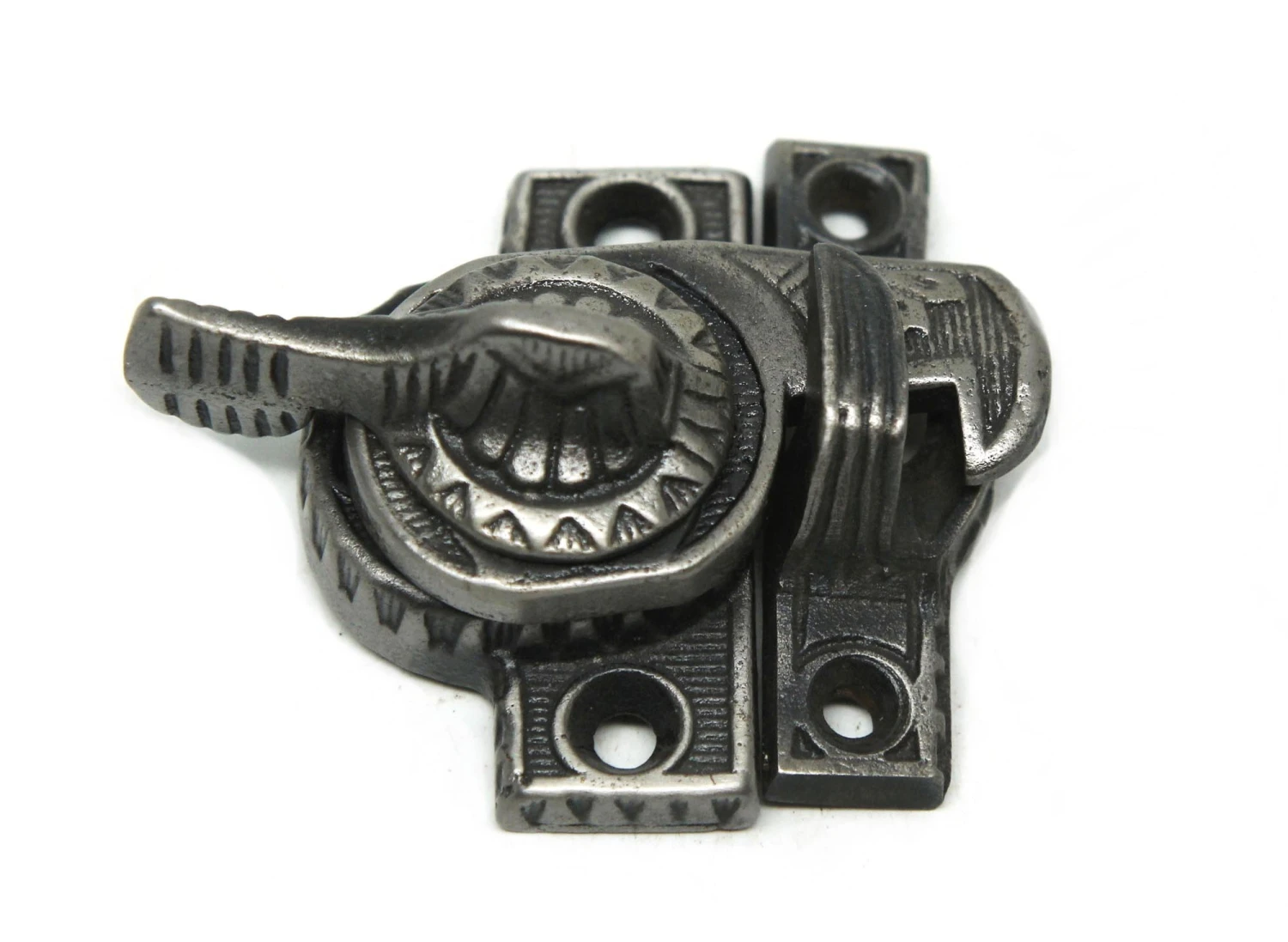 Antique Ornate Black Finish Iron Window Latch 3 Antique Ornate Black Finish Iron Window Latch