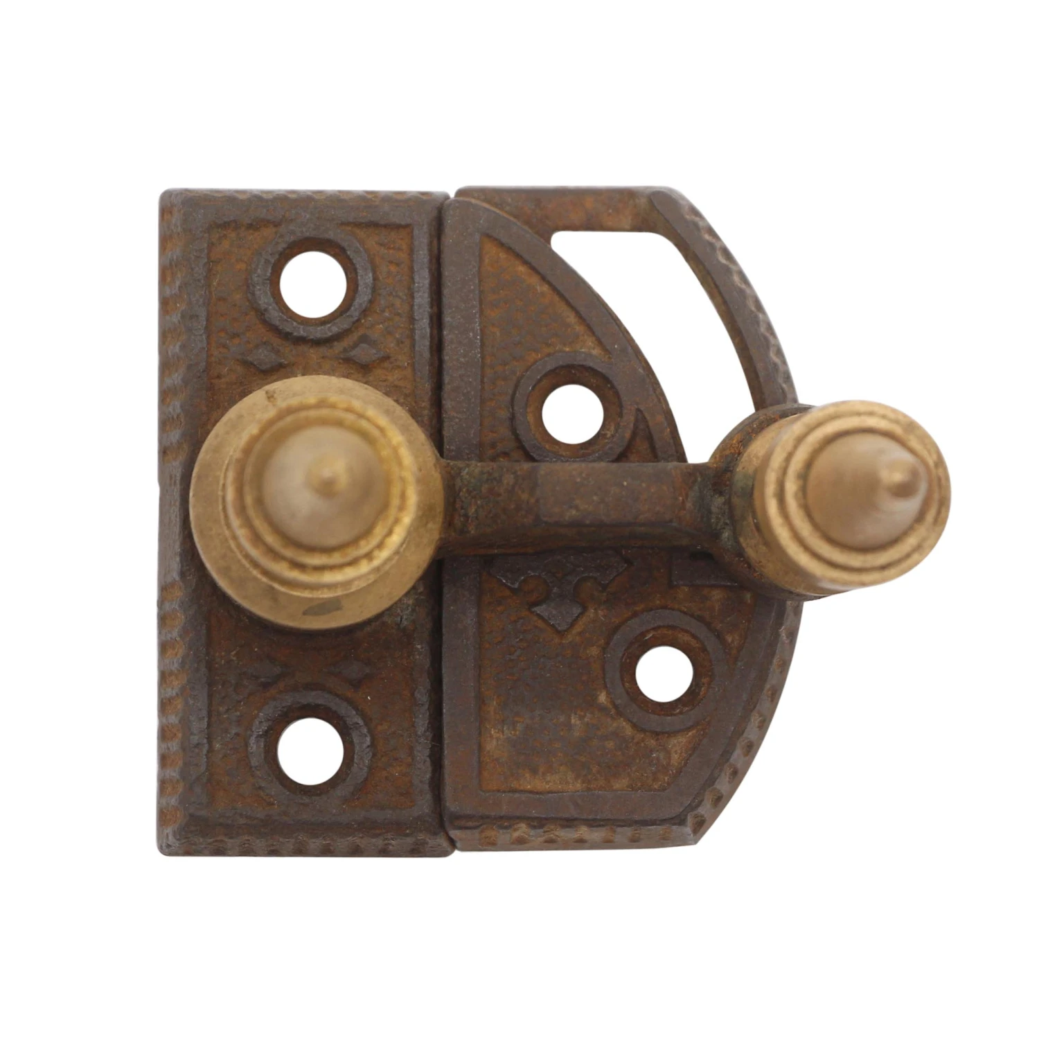 Cast Iron High Profile Brass Tips Cabinet Window Lock 3 Cast Iron High Profile Brass Tips Cabinet Window Lock