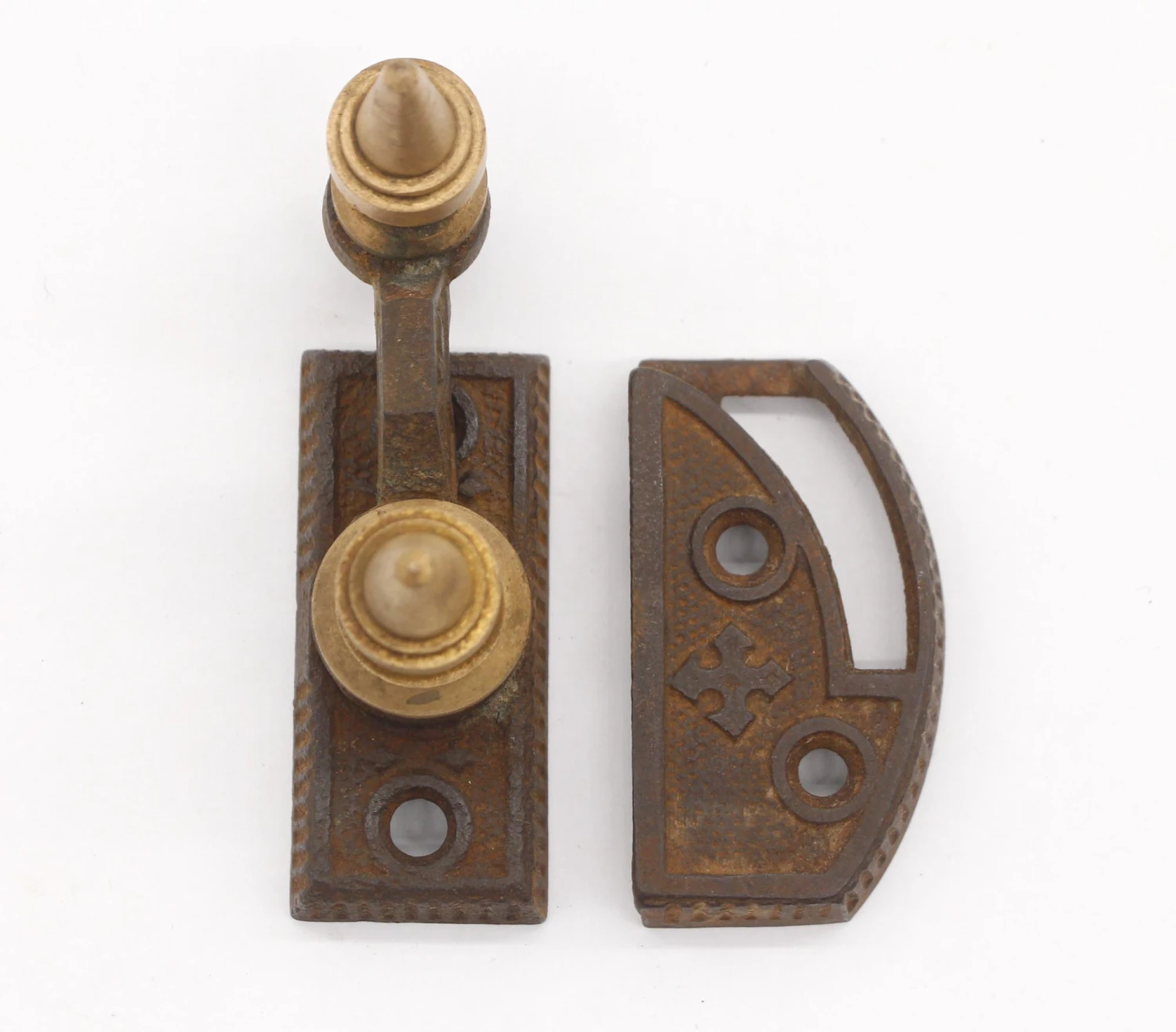 Cast Iron High Profile Brass Tips Cabinet Window Lock 5 Cast Iron High Profile Brass Tips Cabinet Window Lock - Image 3