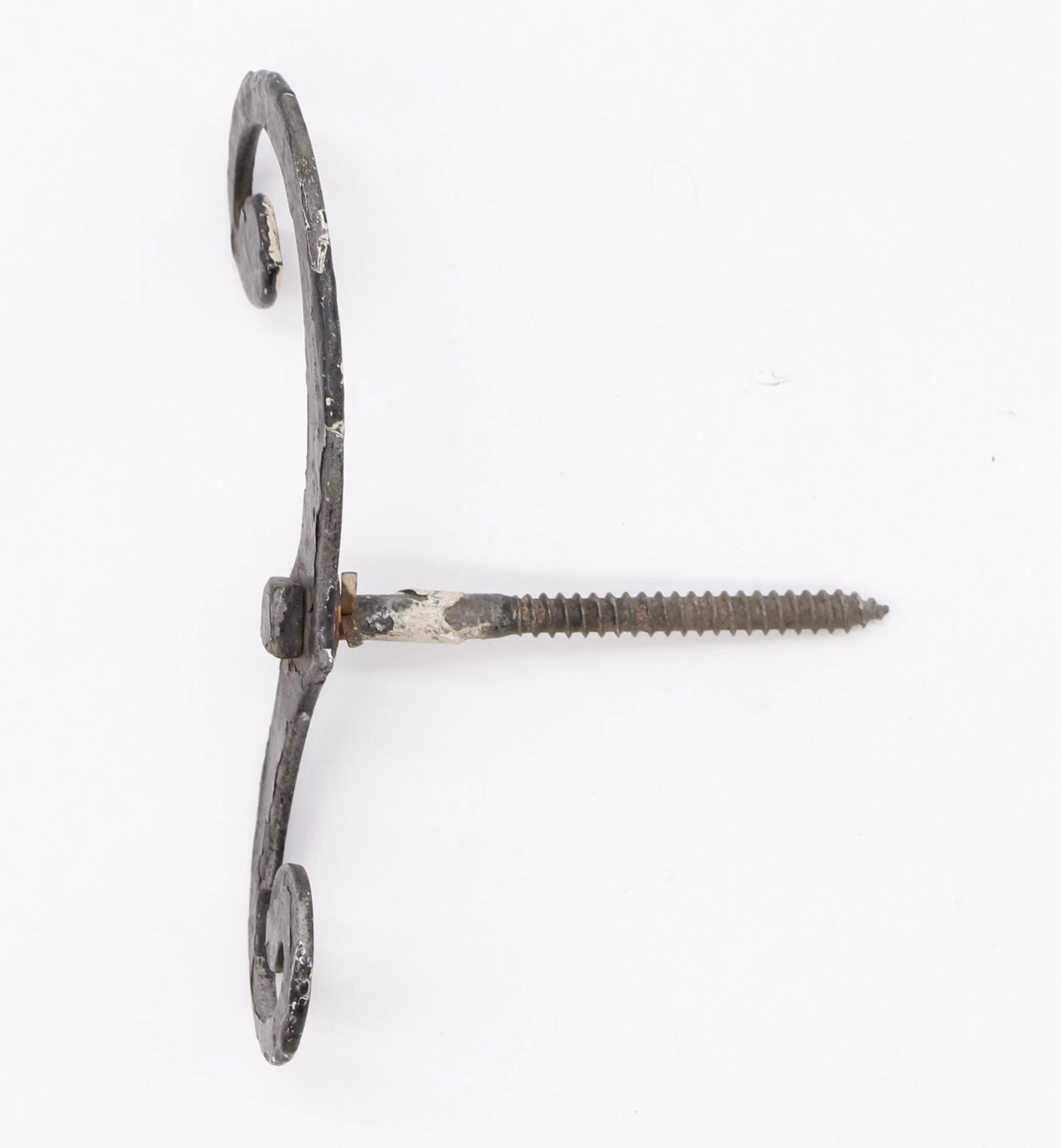 Antique Hand Forged 6.75 In. Wrought Iron Black Shutter Dog 5 Antique Hand Forged 6.75 In. Wrought Iron Black Shutter Dog - Image 3