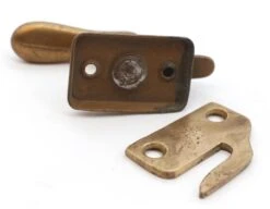 Vintage Brass Finished Steel Window Casement Latch -OGT Sale Store window hardware for sale q286940