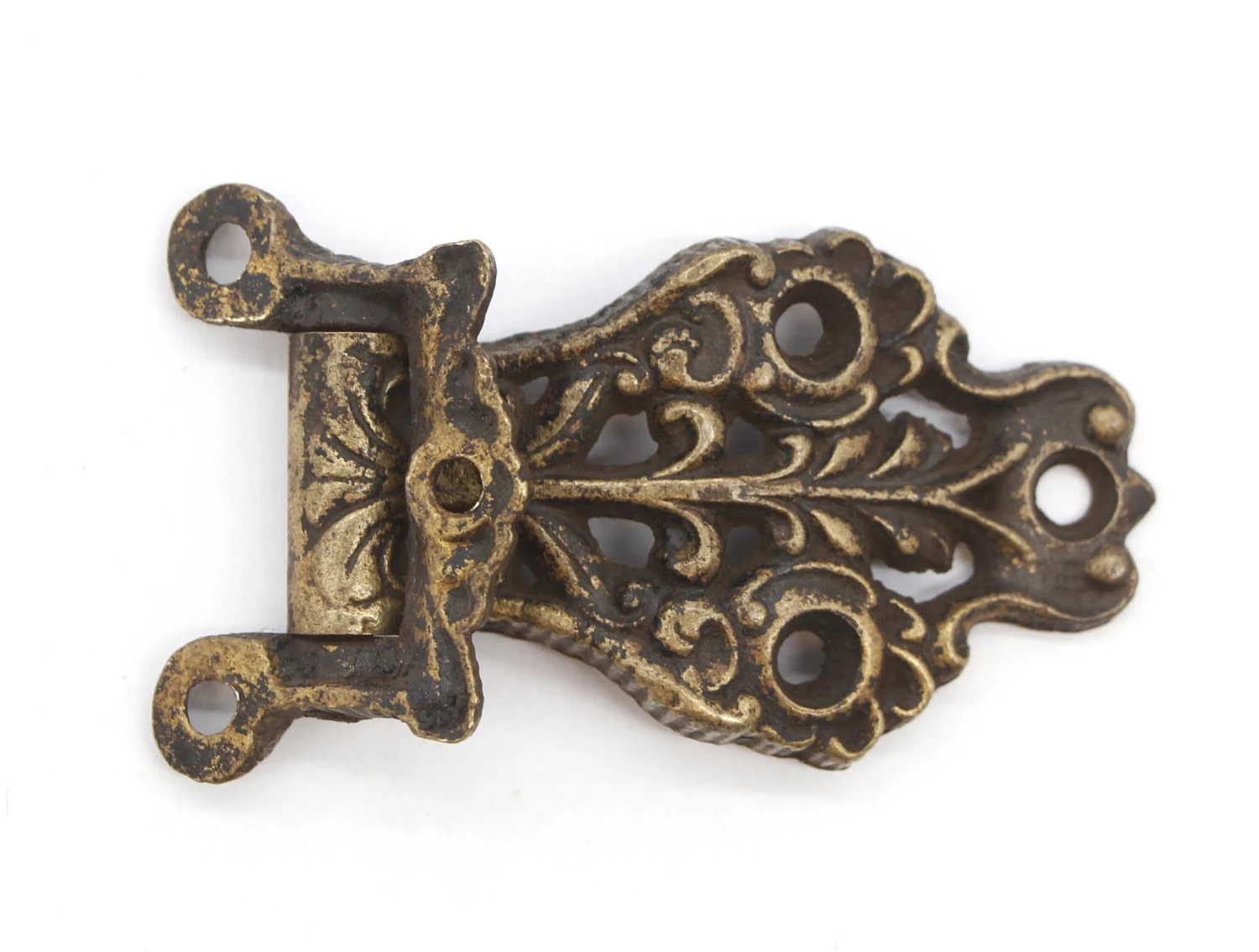 Antique 3.625 In. Victorian Bronze Offset Ice Box Hinge 5 Antique 3.625 In. Victorian Bronze Offset Ice Box Hinge - Image 3
