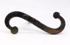 Hand Forged Scroll 6.5 In. Black Wrought Iron Shutter Dog