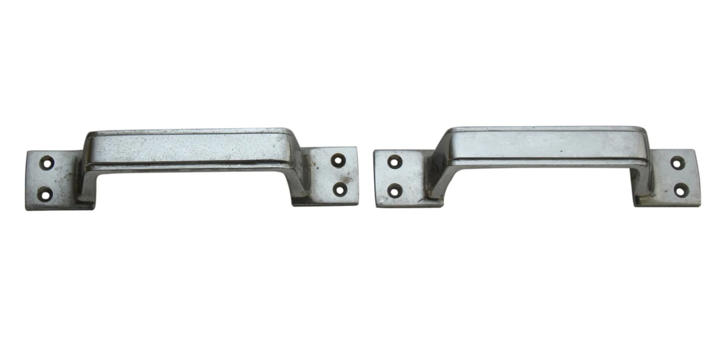 Pair Of Nickel Over Brass Art Deco Drawer Pulls 3 Pair Of Nickel Over Brass Art Deco Drawer Pulls