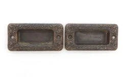 Pair Of Vintage 3.062 In. Victorian Black Brass Window Sash Lifts