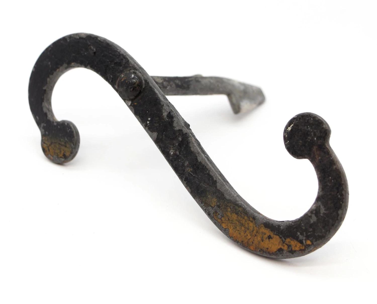 Hand Forged Scroll 6.5 In. Black Wrought Iron Shutter Dog 4 Hand Forged Scroll 6.5 In. Black Wrought Iron Shutter Dog - Image 2