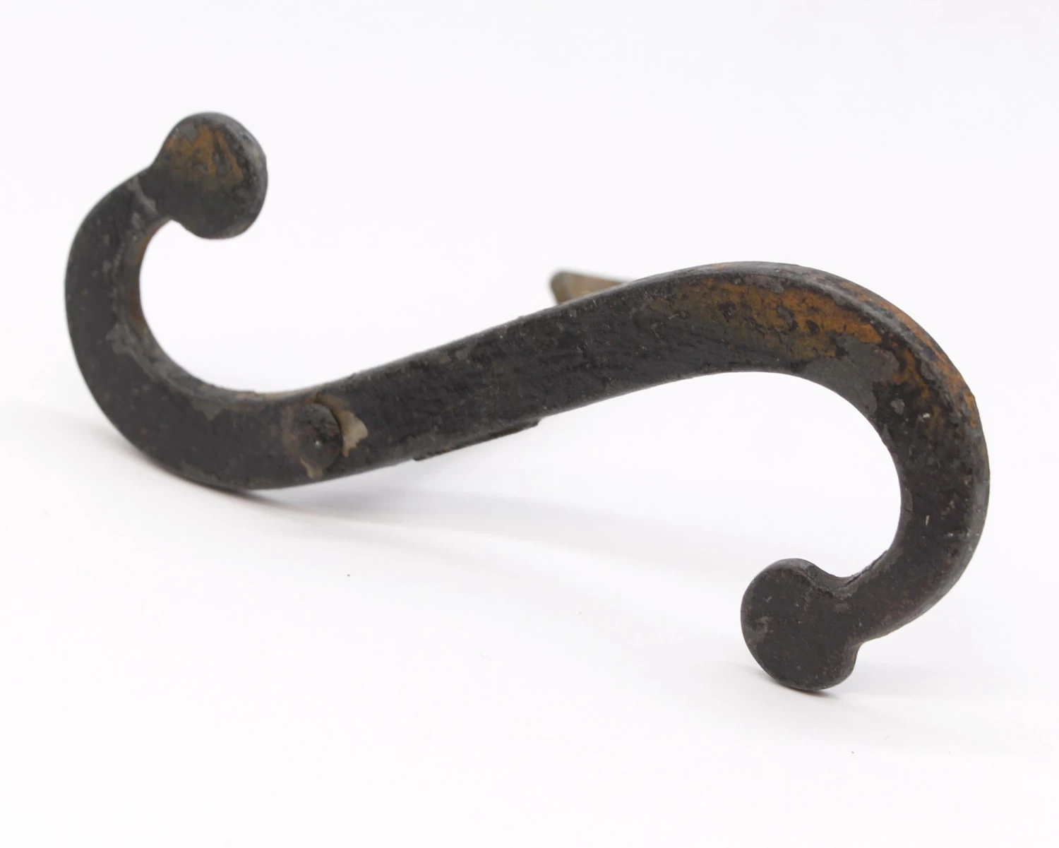 Antique Hand Forged 6.25 In. Black Wrought Iron Shutter Dog 4 Antique Hand Forged 6.25 In. Black Wrought Iron Shutter Dog - Image 2